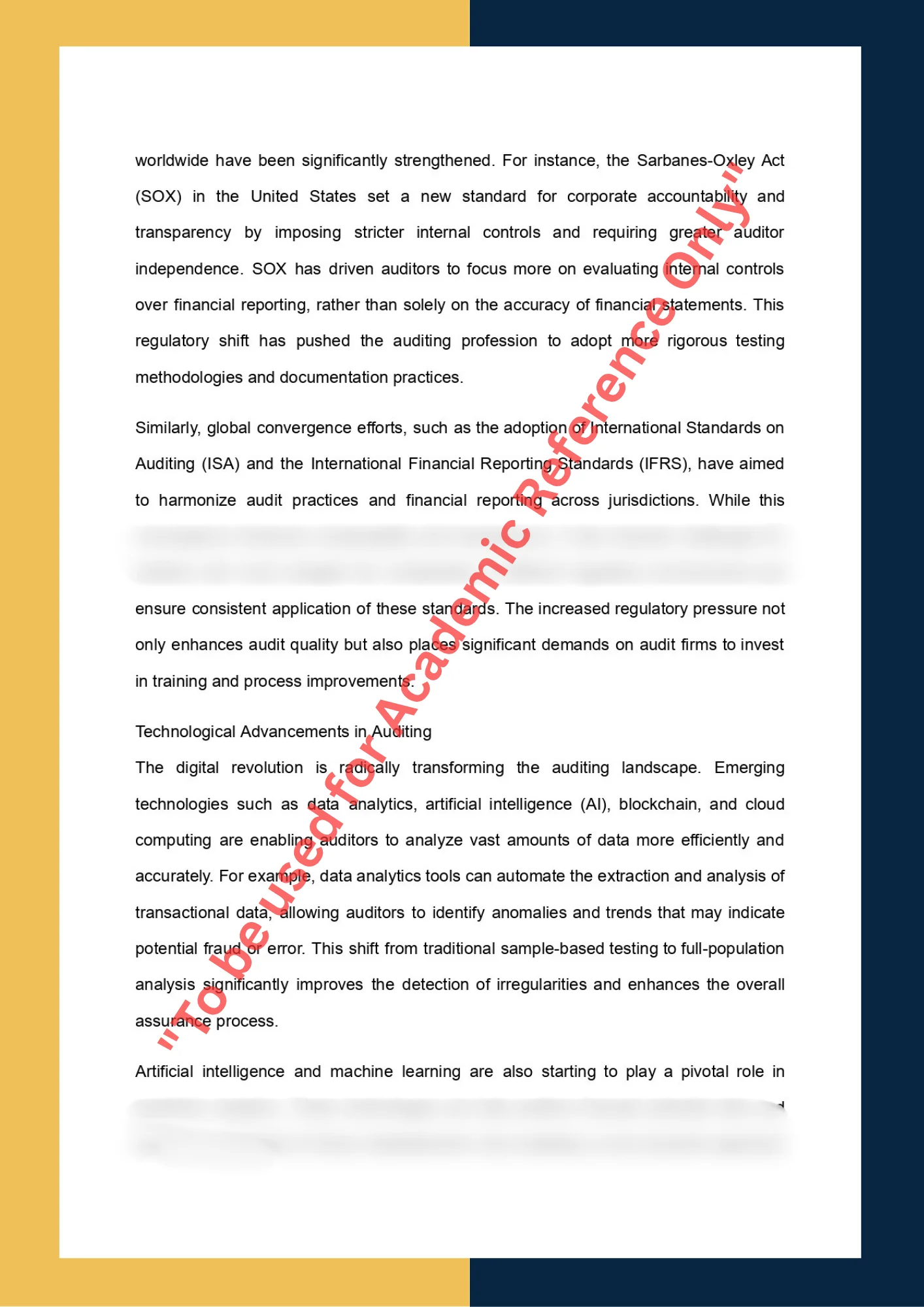 Assignment Sample Of Subject ACCT 301-Auditing and Assurance Services 1